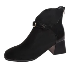 dress for same day delivery Women's Spring Autumn Winter Fashion Belt Buckle Temperament Mid Heel V Neck Fashionable Square winter boots for women uk ankle boots for women mens black shoes