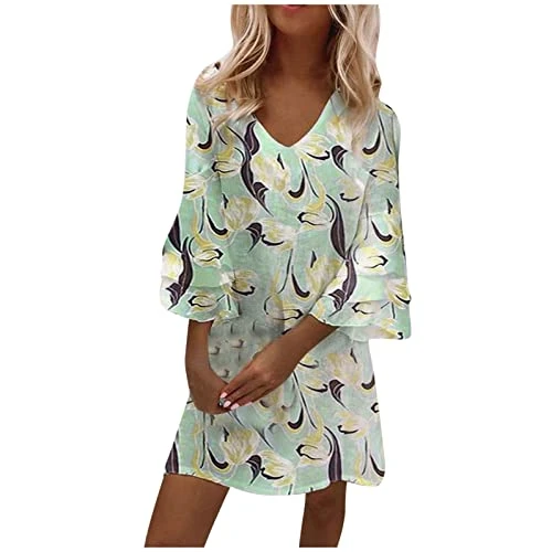Dresses for Women Cocktail Dress for Women Women Retro V Neck Spaghetti Dress a Line Lace Dresses Cocktail Long Maxi Dresses Hollow Cut Tie Up RuchedDress Streetwear,Cyan,L