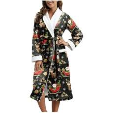 Dressing Gowns for Women UK Fluffy Super Soft Sleepwear Cartoon Soft Cosy Luxury Bathrobe Warm Slim Fit Nightwear for All Seasons UK Black Dressing Gowns for Women UK Fluffy Super Soft Sleepwear Cartoon Soft Cosy Luxury Bathrobe Warm Slim Fit Nightwear for All Seasons UK Black