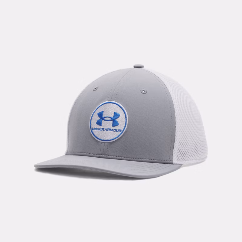 Drive Mid Mens Stretch Fit Cap Steel / Blue Atlantis S/M - Gray