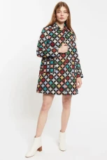 Dryden 60S Circles Jacquard Mini Coat - Multicolour
