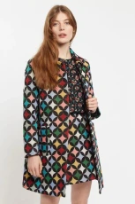 Dryden 60S Circles Jacquard Mini Coat - black A-Line 3