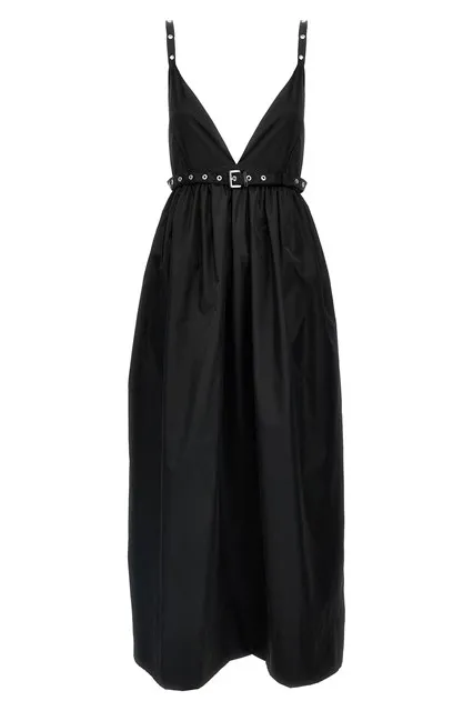 Duchesse Nylon Strap dress - Black