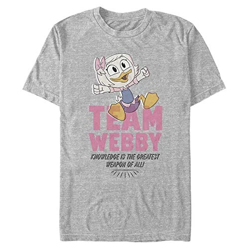 Ducktales-Team Webby Pink Organic Short Sleeve T-Shirt, Melange Grey, XXL