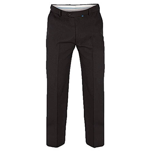 Duke D555 Mens Max Adjustable Waist Trousers, Black, 56W x 30L Short