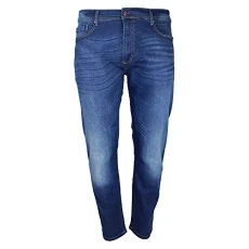Duke Mens Ambrose King Size Tapered Fit Stretch Jeans (44S) (Vintage Blue)