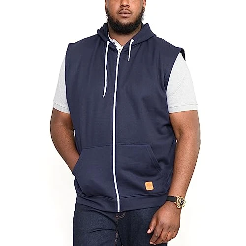 Duke  Mens Blake Kingsize Sleeveless Zipped Gilet Hoodie - Navy - 8XL