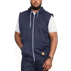 Duke Mens Blake Kingsize Sleeveless Zipped Gilet Hoodie - Navy - 8XL Duke Mens Blake Kingsize Sleeveless Zipped Gilet Hoodie - Navy - 8XL