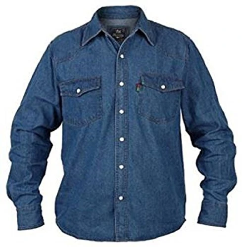 Duke Mens Blue Denim Shirt large