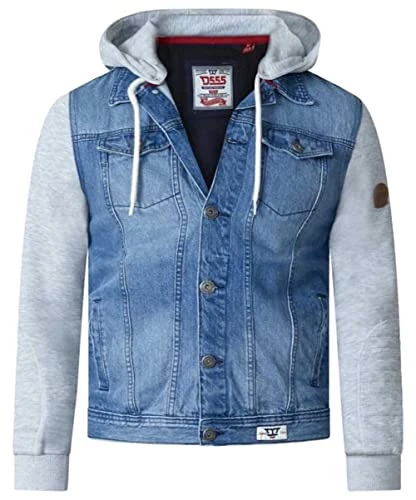 Duke Men's Lester Tall Contrast Sleeve Denim Jacket - Blue - 1XLT