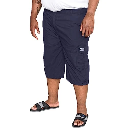 Duke Mens Mason Cargo Capri Pants - Navy - 4XL