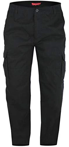 Duke Men's Robert Cotton Cargo Trousers - Black - 48W X 32L