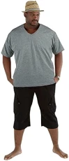 Duke Men's T-Shirts Big & Tall Regular Fit V Neck Short Sleeve 100% Cotton Summer Casual Tee Grey 5XL Duke Men's T-Shirts Big & Tall Regular Fit V Neck Short Sleeve 100% Cotton Summer Casual Tee Grey 5XL