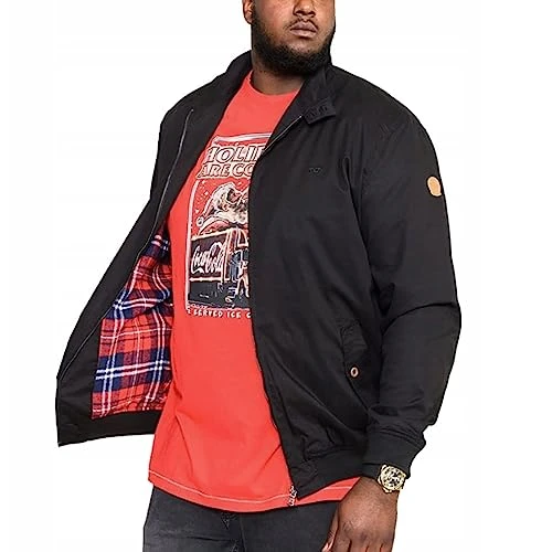 Duke  Mens Windsor Big Tall Bomber Jacket - Black - 6XL