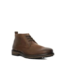 Dune Mens CHARLEYS Wide Fit Leather Chukka Boots Size UK 10 Ankle Boots Brown