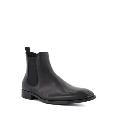 Dune Mens Mandatory Wide Fit Leather Chelsea Boots Size UK 10 Ankle Boots Black