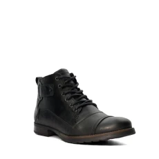 Dune Mens Simon Leather Seam Detail Boots Size UK 9 Flat Heel Casual Boots Black Dune Mens Simon Leather Seam Detail Boots Size UK 9 Flat Heel Casual Boots Black