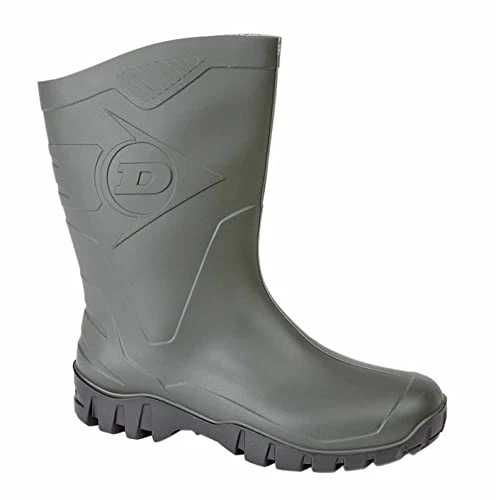 Dunlop Mens/Womens Dee Calf Half Length Wellington Boots Green 6 UK