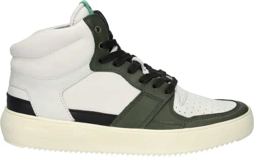 Dwayne YG02 Off White Green High Trainers, White, 11 UK