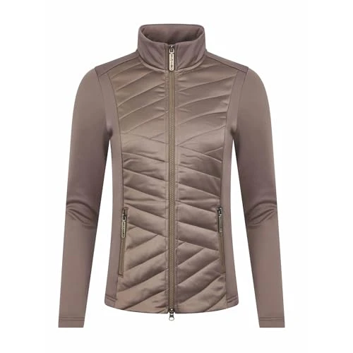 Dynamique Jacket - Front Zip Pockets - Full Two-Way Zip Closure - Padded Chevron Satin Panelling - W