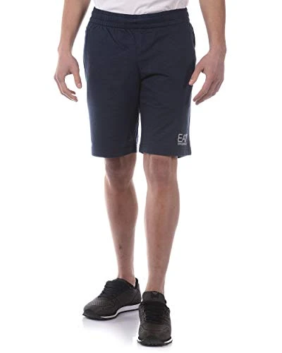 EA7  Bermuda Lounge Shorts In Navy Blue (Large)