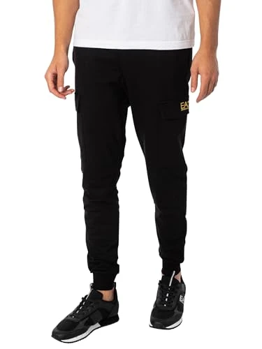 EA7 Core ID Cotton Cargo Joggers - Black/Gold-L