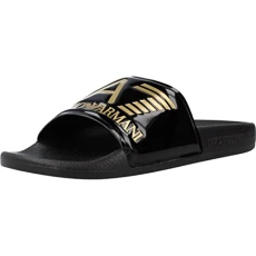 EA7 EMPORIO ARMANI Slipper Unisex Shiny Black/Gold US24EA15 XCP001, Blacks, 5 UK EA7 EMPORIO ARMANI Slipper Unisex Shiny Black/Gold US24EA15 XCP001, Blacks, 5 UK