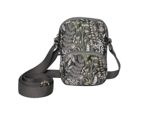 Earth Squared Jacquard Mini Crossbody Phone Pouch Bag, Grey Earth Squared Jacquard Mini Crossbody Phone Pouch Bag, Grey