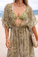 Earthy Mood Paisley Cover-Up Kimono - Green