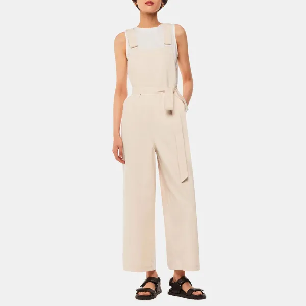 Ecru Blake Tie Dungarees - White