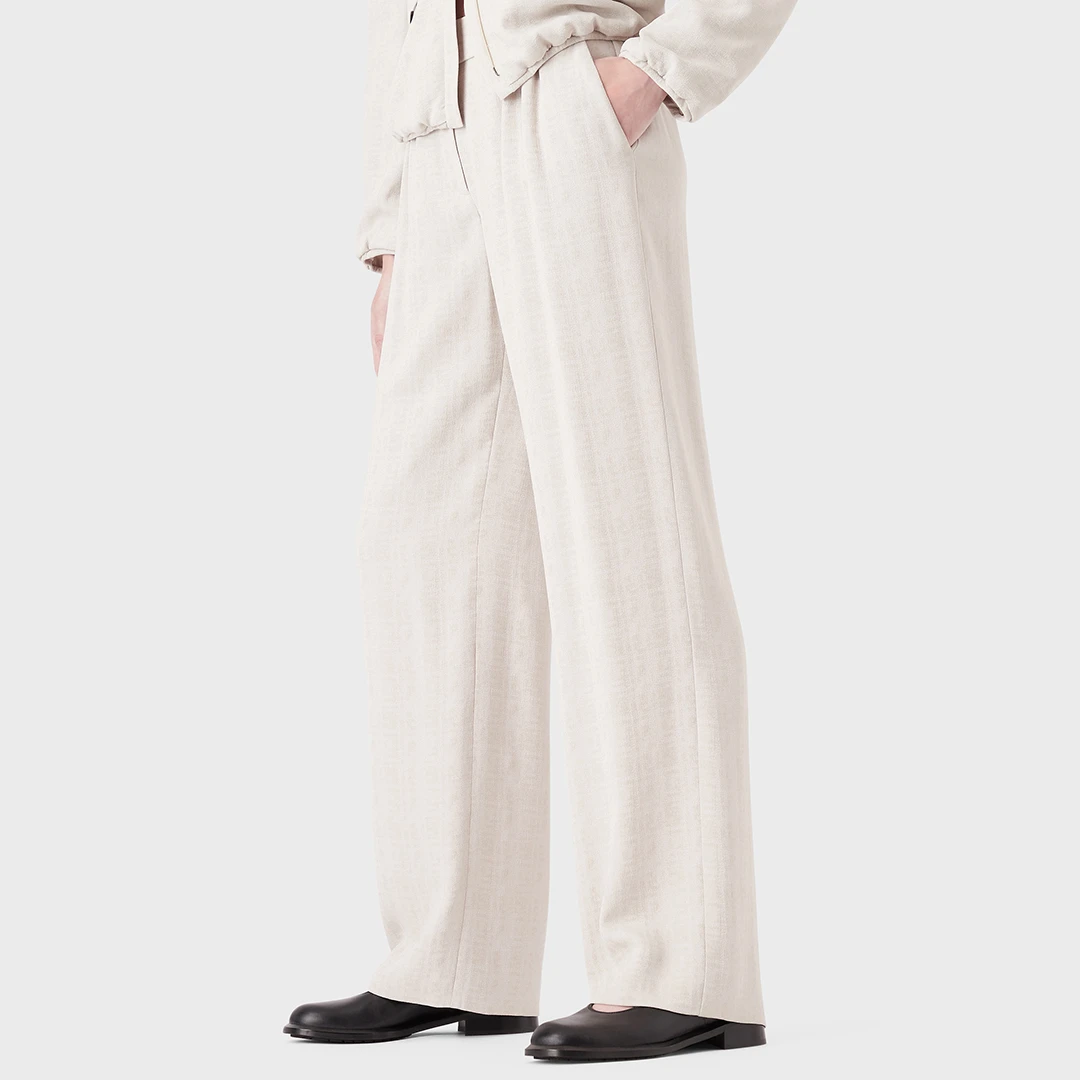 Ecru Wide Leg Trousers ulti