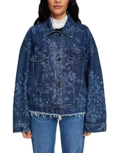 edc by  Women's 092cc1g319 Jacket, 901/Blue Dark Wash, 10