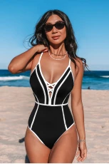 Edge Play Long Torso Colorblock One-Piece Swimsuit - Black