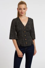 Edna Dash Blouse - Black