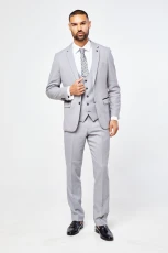 Edwin Silver Grey Notch Lapel Three Piece Suit