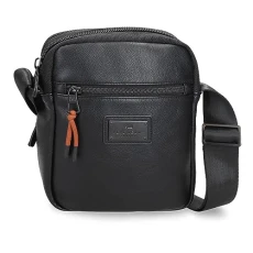 Egham Shoulder Bag Two Compartments Black 17 x 22 x 7.5 cm Polyester, Black/White, One Size, Two Compartment Shoulder Bag