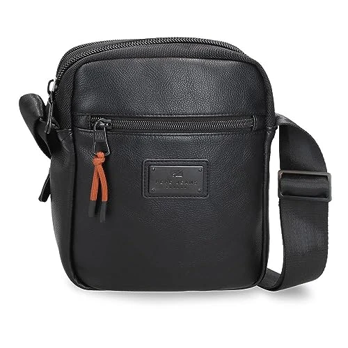 Egham Shoulder Bag Two Compartments Black 17 x 22 x 7.5 cm Polyester, Black/White, One Size, Two Compartment Shoulder Bag