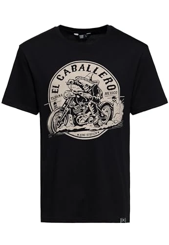 EL Caballero Men's T-Shirt with Crew Neck, Short Sleeve, Regular Fit, EL Caballero, black, 4XL