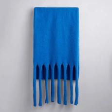 Electric Blue Wool Mohair Blend Scarf