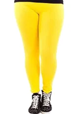 Elegance Women`s Extra Plus Size Elegance Full Length Plain Elastic Stretch Viscose Leggings Size UK10 to UK34 (5XL (UK28/30-EU56/58), Yellow)