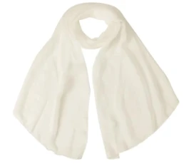 Elegant Sheer Chiffon Scarf Wrap Soft Plain Neck Wrap Idea for Weddings & Evening Dresses 45x160cm (Ivory Cream)
