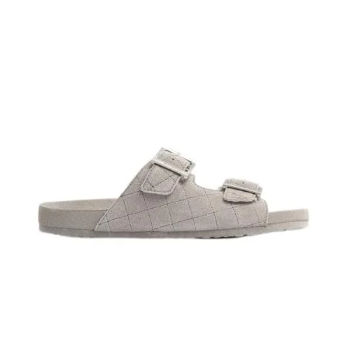 ELLIS Ladies Suede Mule Slippers Grey