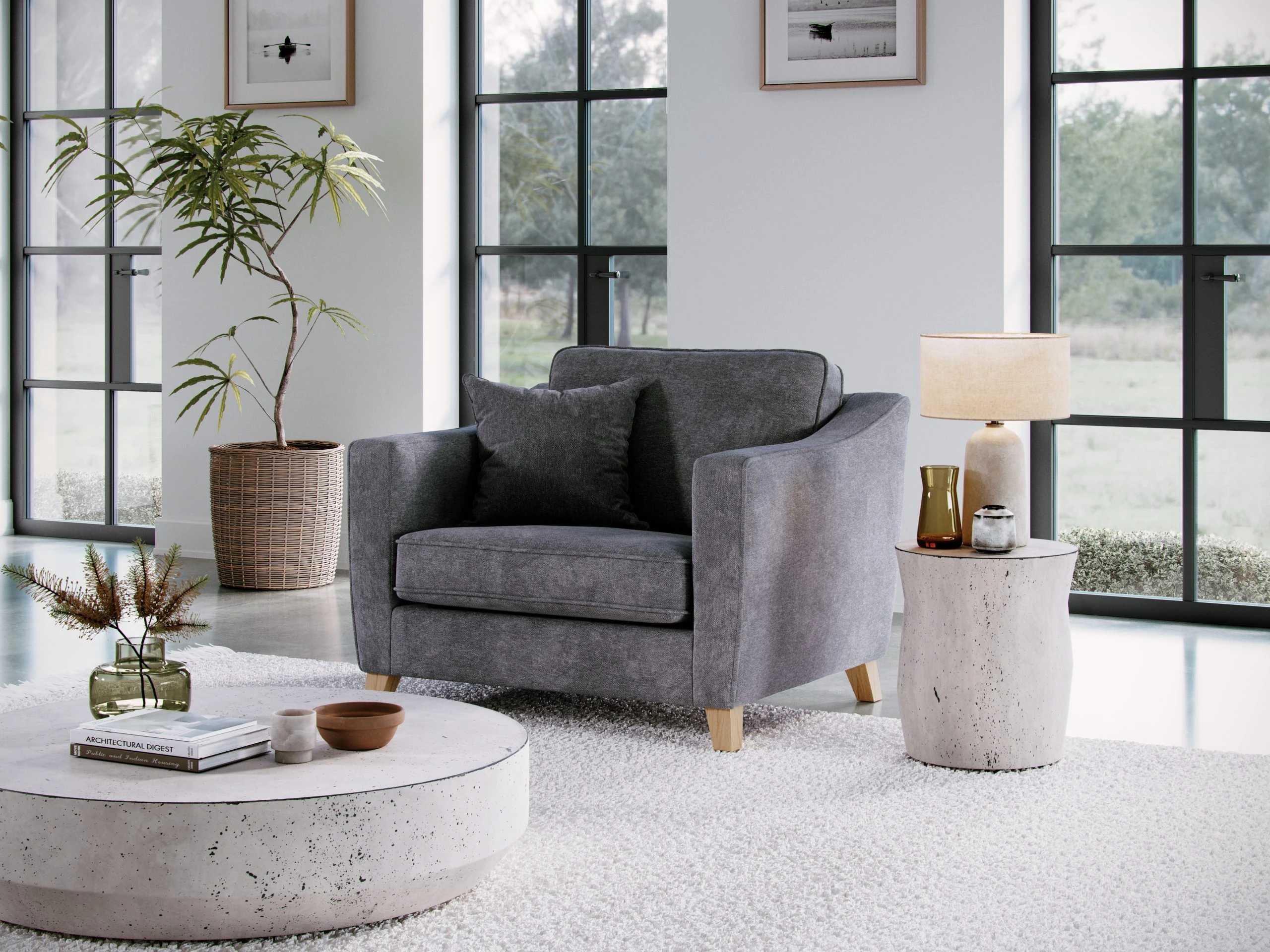 Elton Snuggle Chair City Steel - Grey