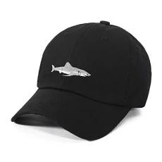 Embroidered Cotton Baseball Cap Adjustable Snapback Dad Hat (Shark Black),One Size Embroidered Cotton Baseball Cap Adjustable Snapback Dad Hat (Shark Black),One Size