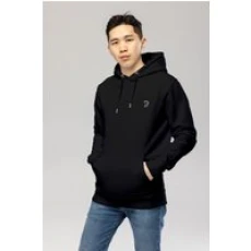 Embroidered Logo Hoodie Black L Hoodie Tops Unisex Genderless Sustainable