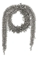 Embroidered Scarf necklace Silver Size U