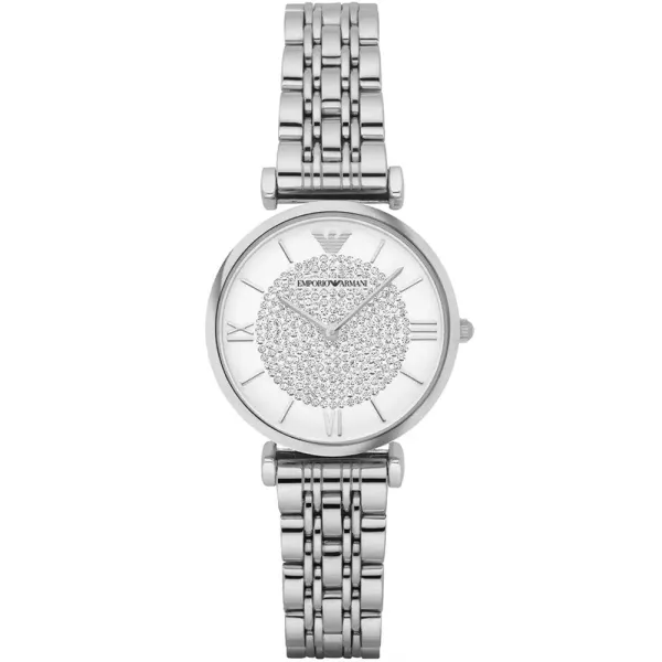 Emporio Armani AR1925 T-Bar Stainless Steel Ladies Watch - Size One Size - Silver