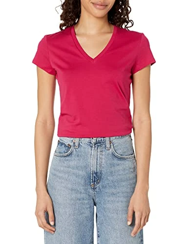 Emporio Armani Women's Pima V Neck T-Shirt, Bloom, L