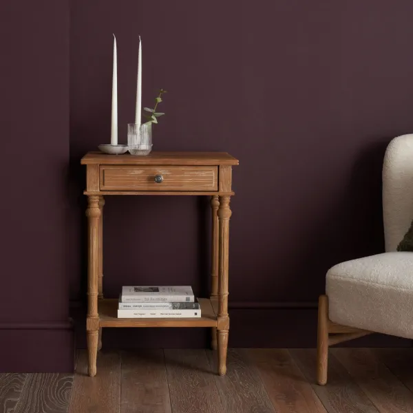 Emporium Turned Leg Bedside - Weathered Oak
