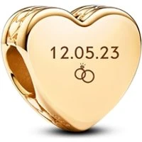 Engraving Heart Charm - Gold